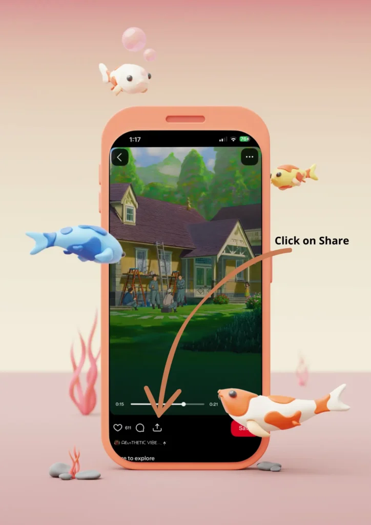 Pinterest video showing where to find the Share button